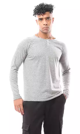 Light Grey Long Sleeve Cotton Heather Tee