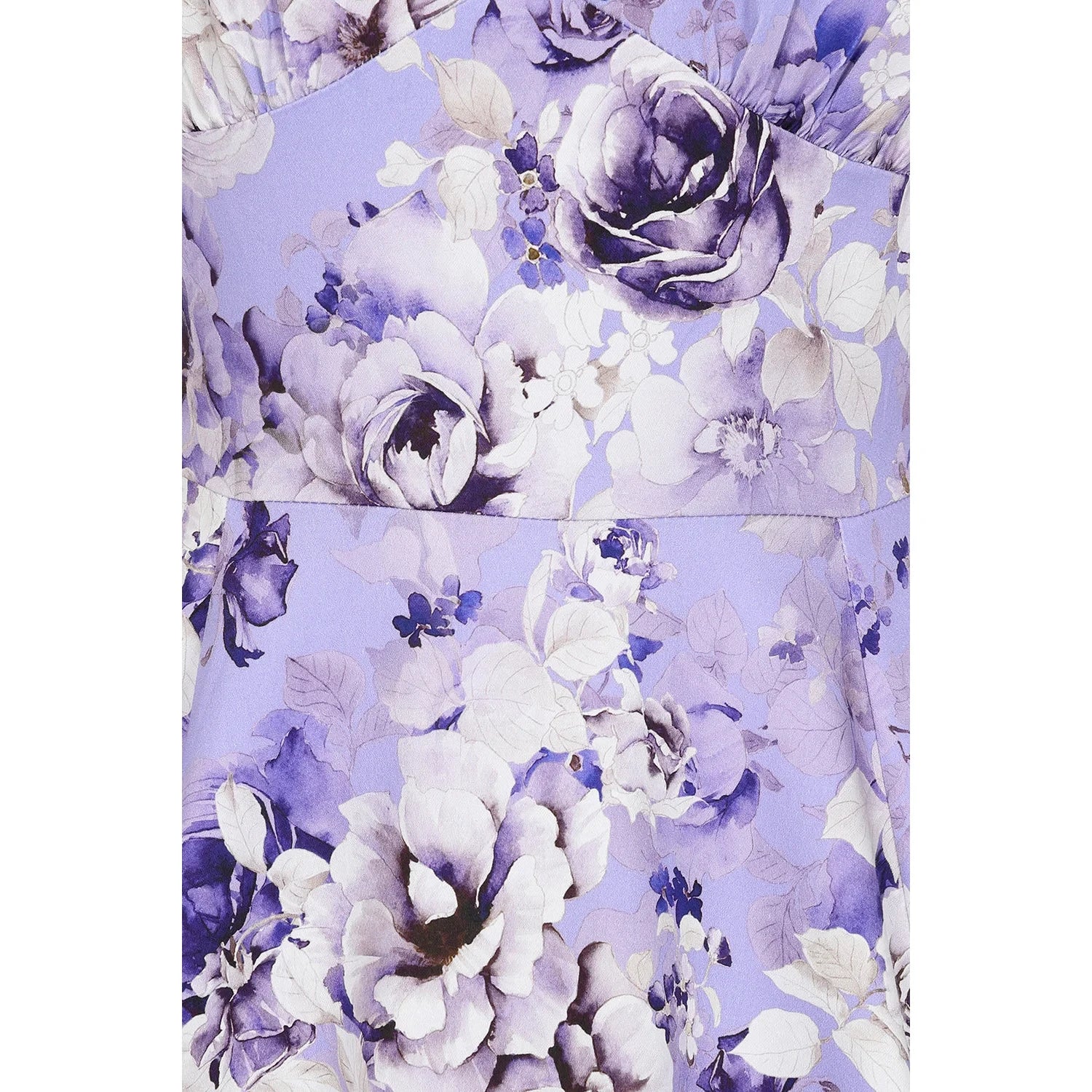 Lilac Floral Print Tea Dress