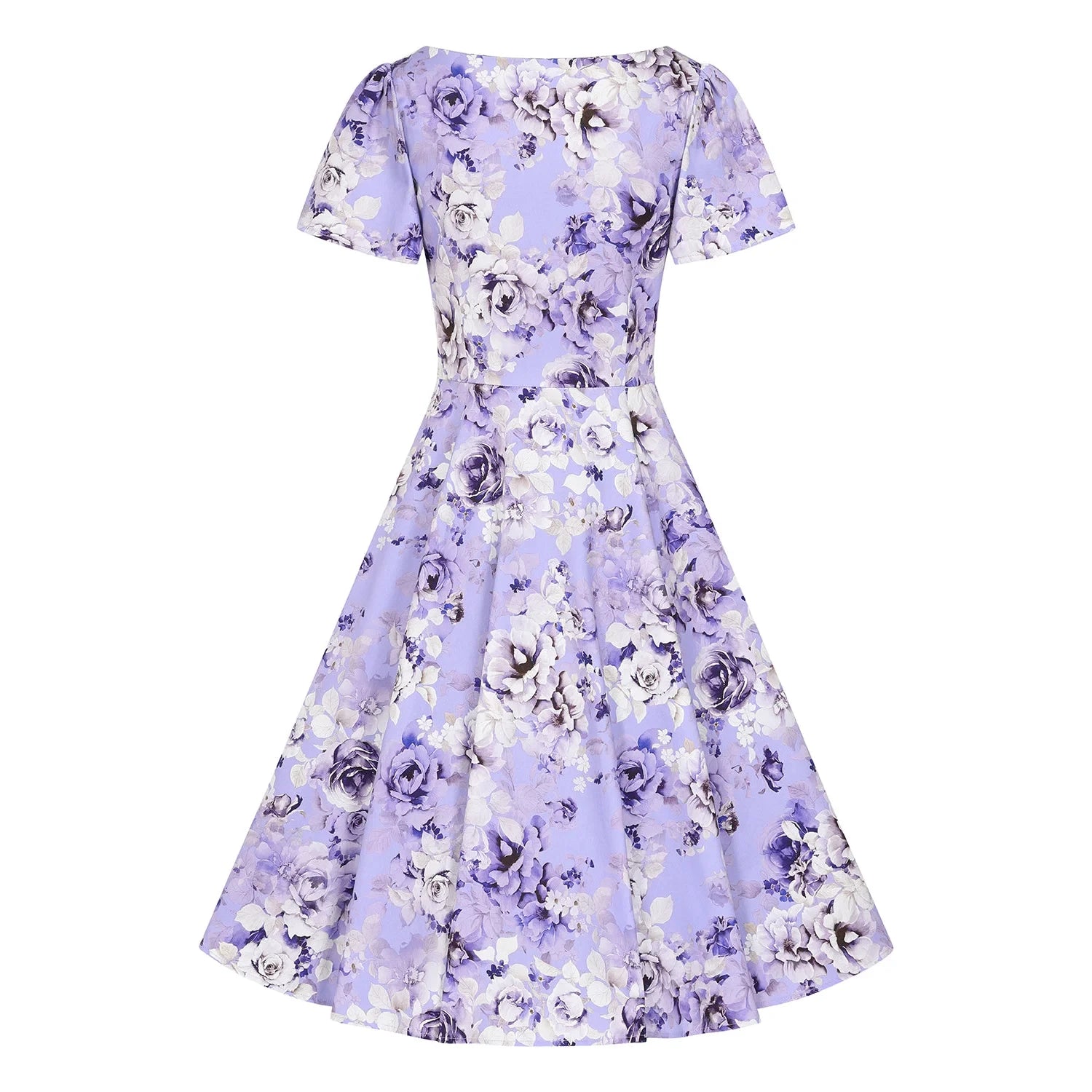 Lilac Floral Print Tea Dress