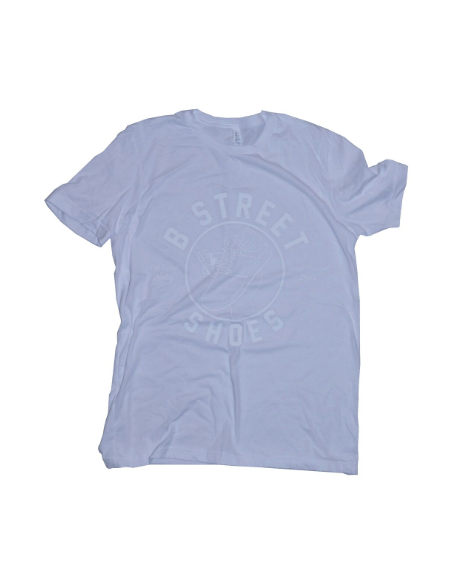 Limited Quantity & Sizing - White B Street T-Shirt with White B Street Logo