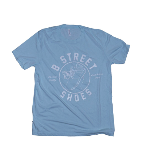 Limited Quantity & Sizing- Light Blue T-Shirt with White B Street Logo