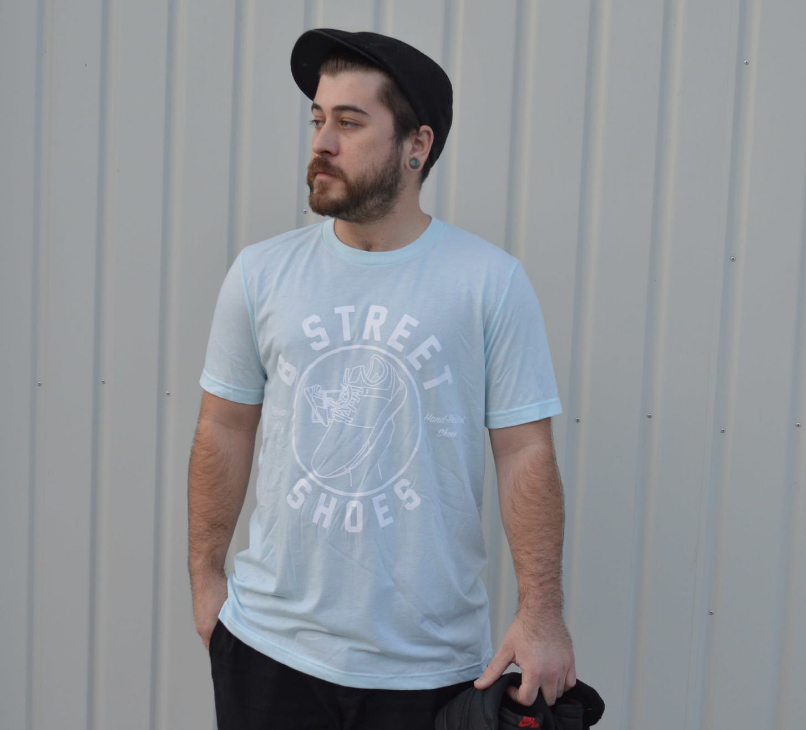 Limited Quantity & Sizing- Light Blue T-Shirt with White B Street Logo