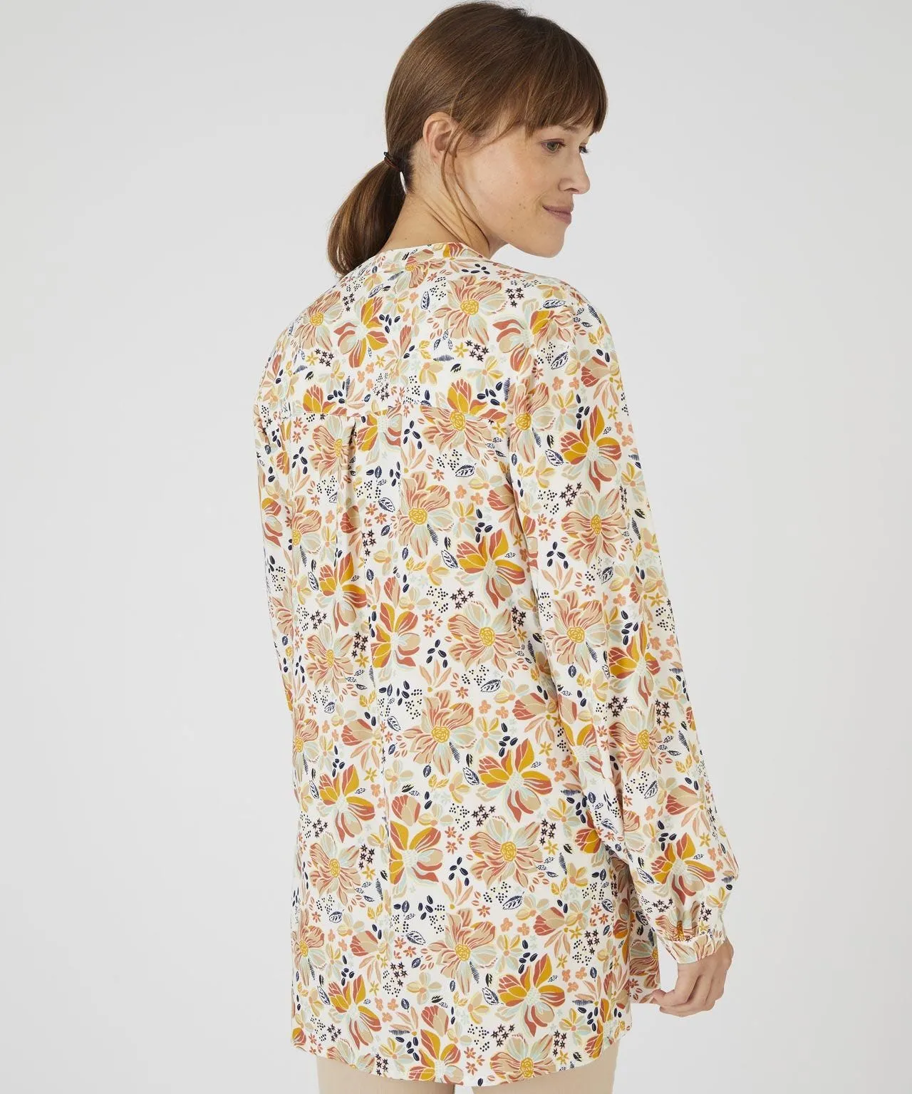 Floral Tunic Blouse with Longline Design