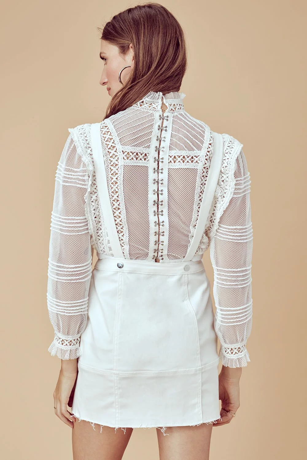 Love and Lemons Monika Overalls Mini Skirt