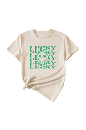 Lucky Clover Smile T-shirt Print