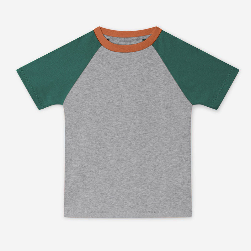 Luxury Colorblocked Grey Melange Tee