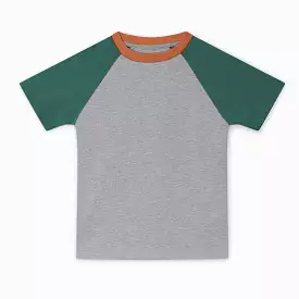 Luxury Colorblocked Grey Melange Tee