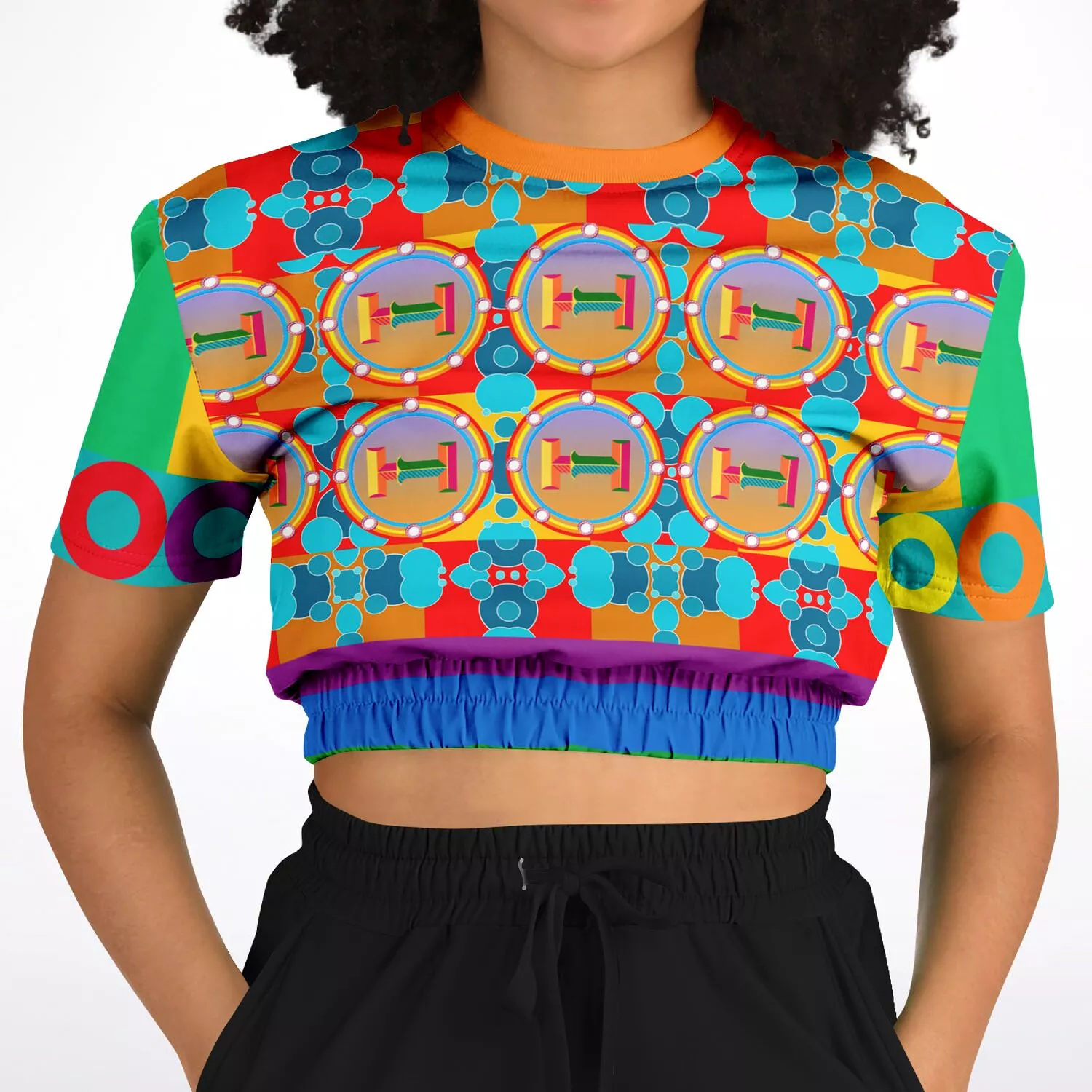 Mars Eco-Poly Sweater, Short Sleeve, Cropped