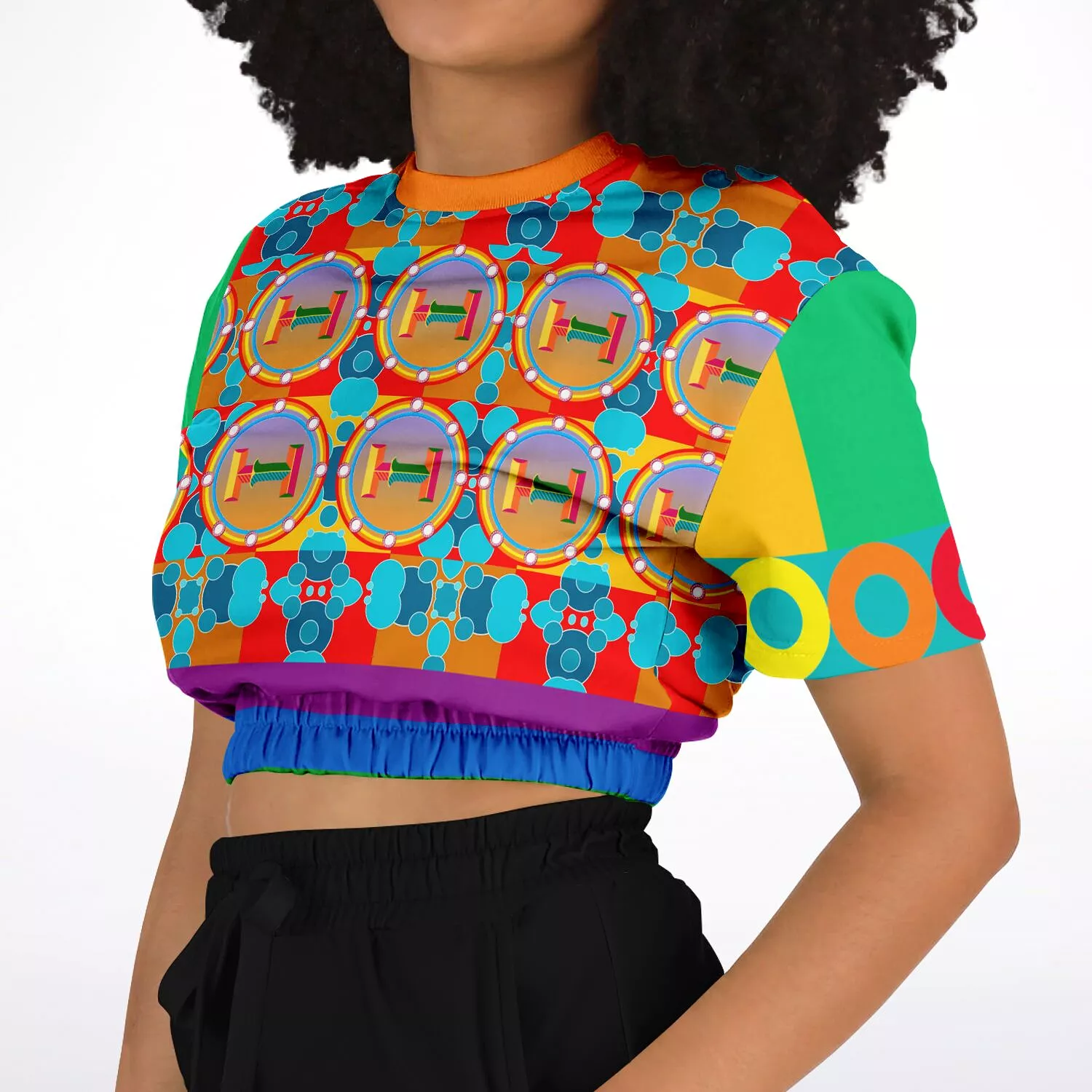 Mars Eco-Poly Sweater, Short Sleeve, Cropped