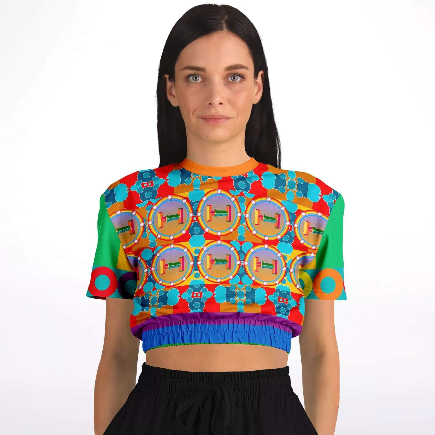 Mars Eco-Poly Sweater, Short Sleeve, Cropped