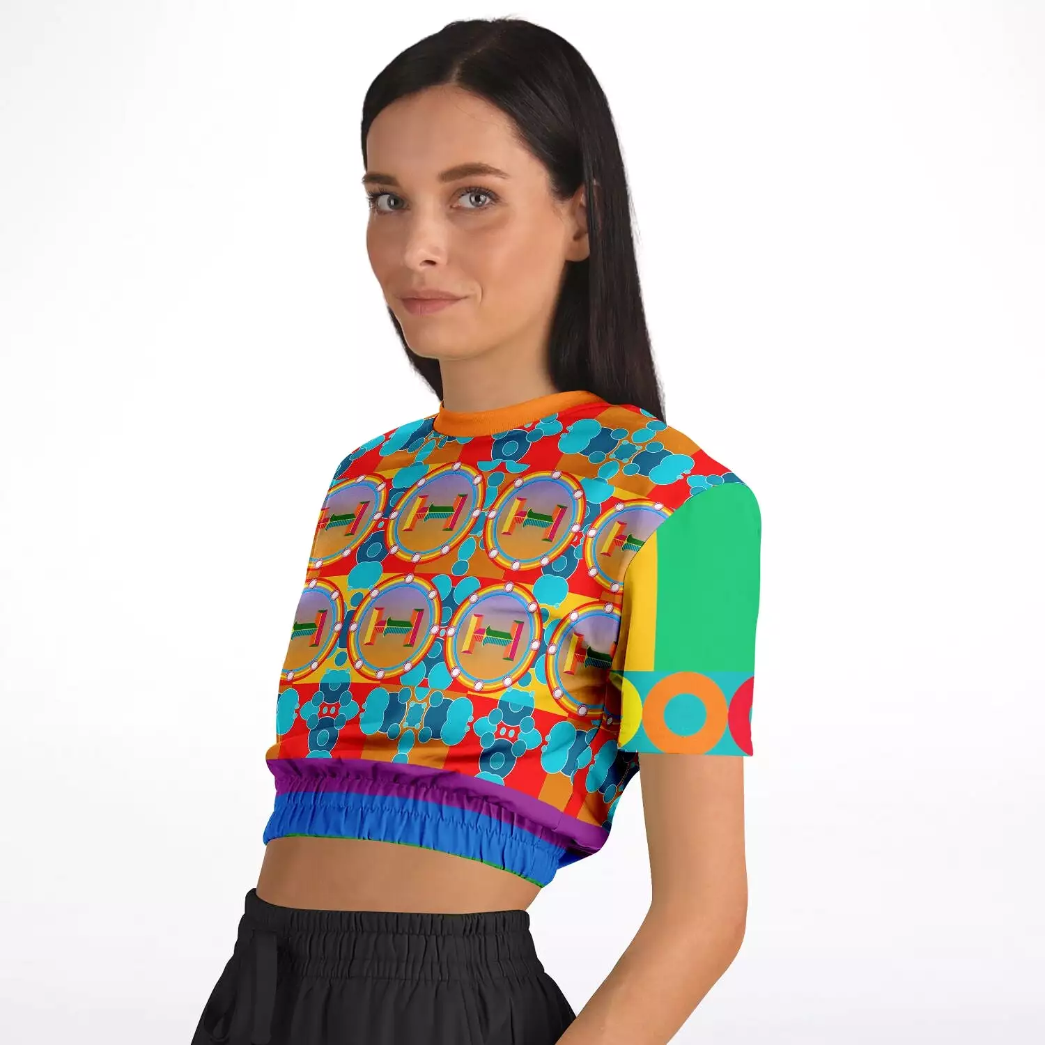 Mars Eco-Poly Sweater, Short Sleeve, Cropped