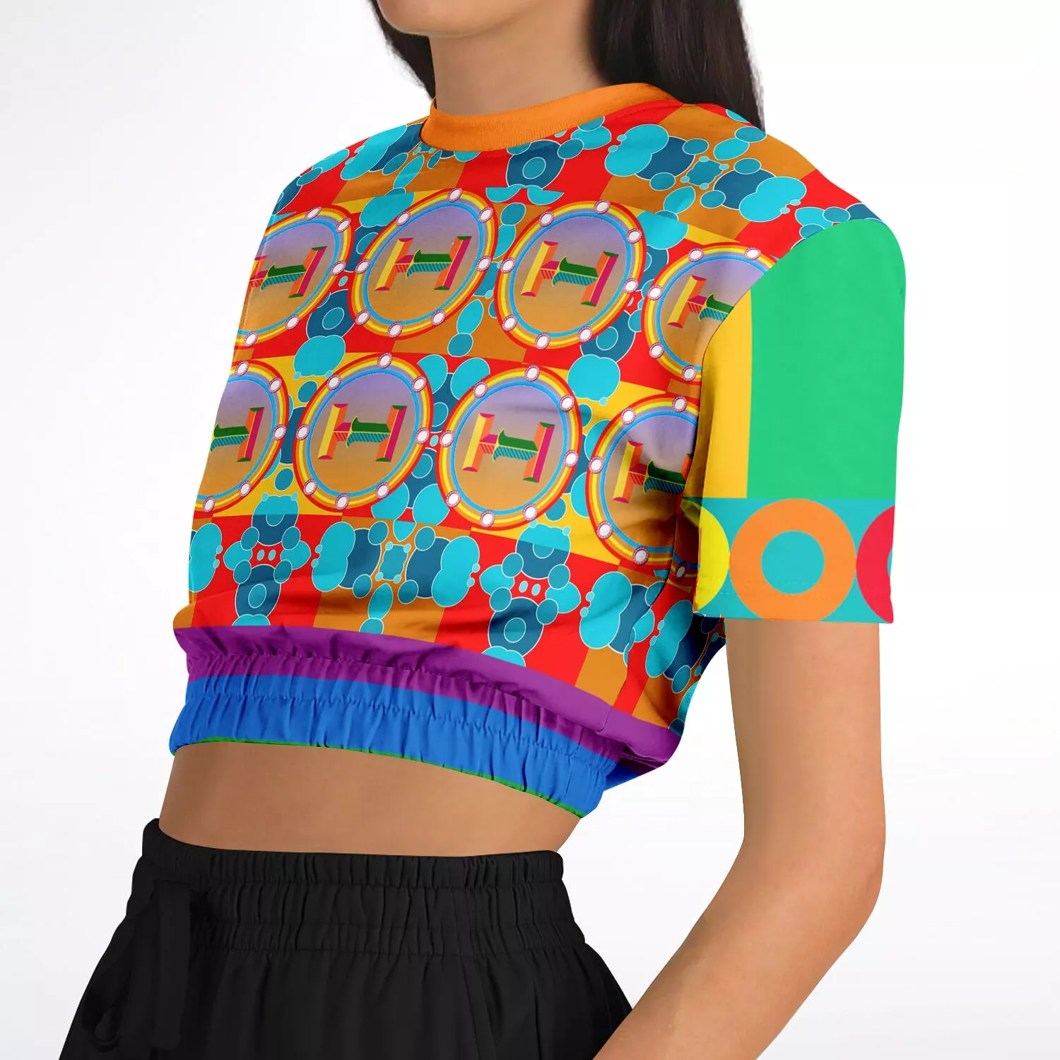 Mars Eco-Poly Sweater, Short Sleeve, Cropped