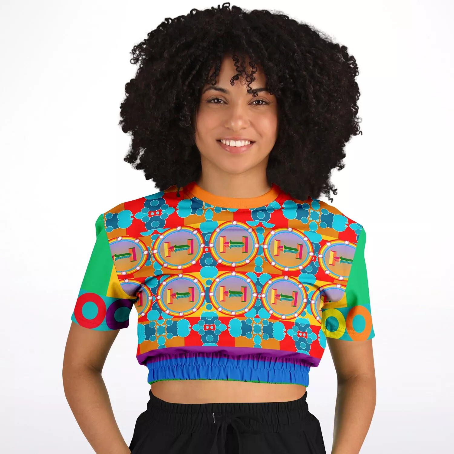 Mars Eco-Poly Sweater, Short Sleeve, Cropped