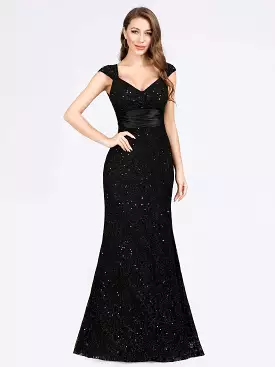 Maxi Dress - Glitter V-Neck - Size 8 - Style 19079