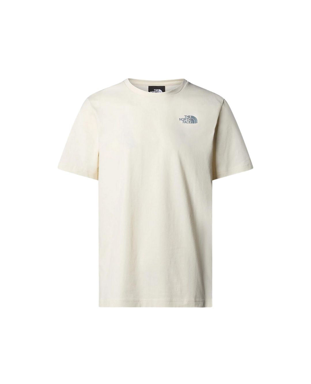 Mens short sleeve Redbox t-shirt in white with Dune and Blue Dusk logo design