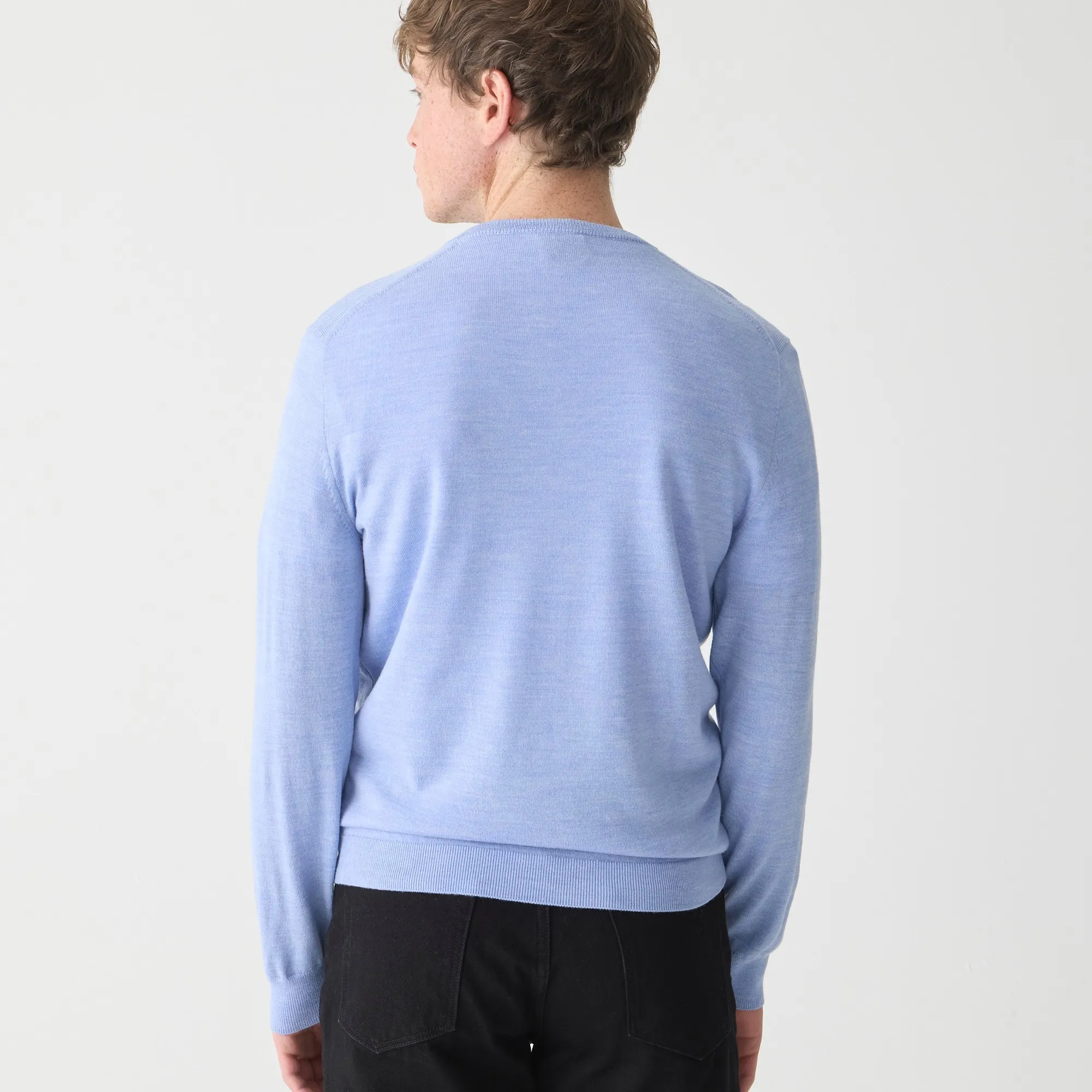 V-neck sweater made from Merino wool