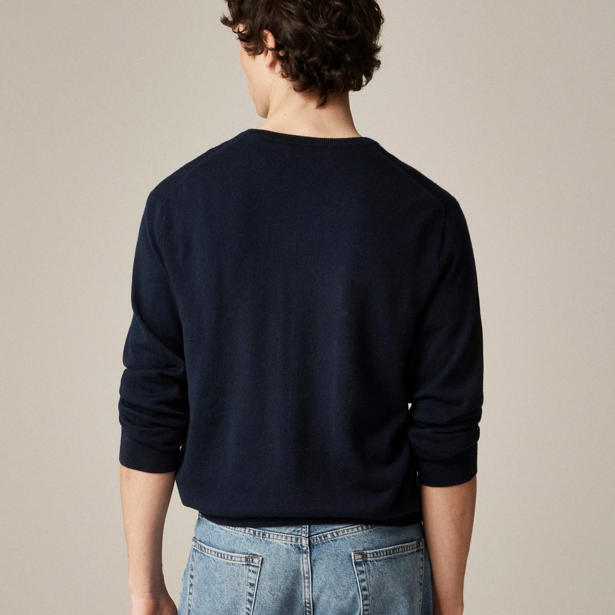 V-neck sweater made from Merino wool