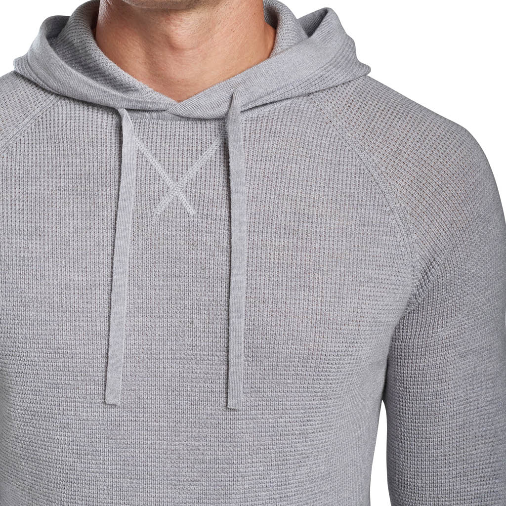 Merino Wool Waffle Pullover - Light Heather Grey