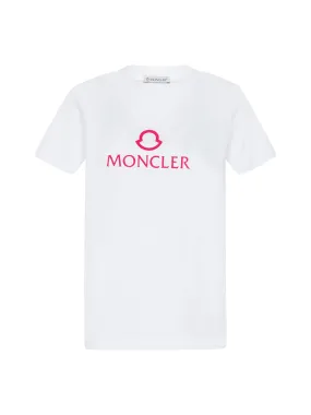 Moncler Crewneck T-Shirt with Logo Print