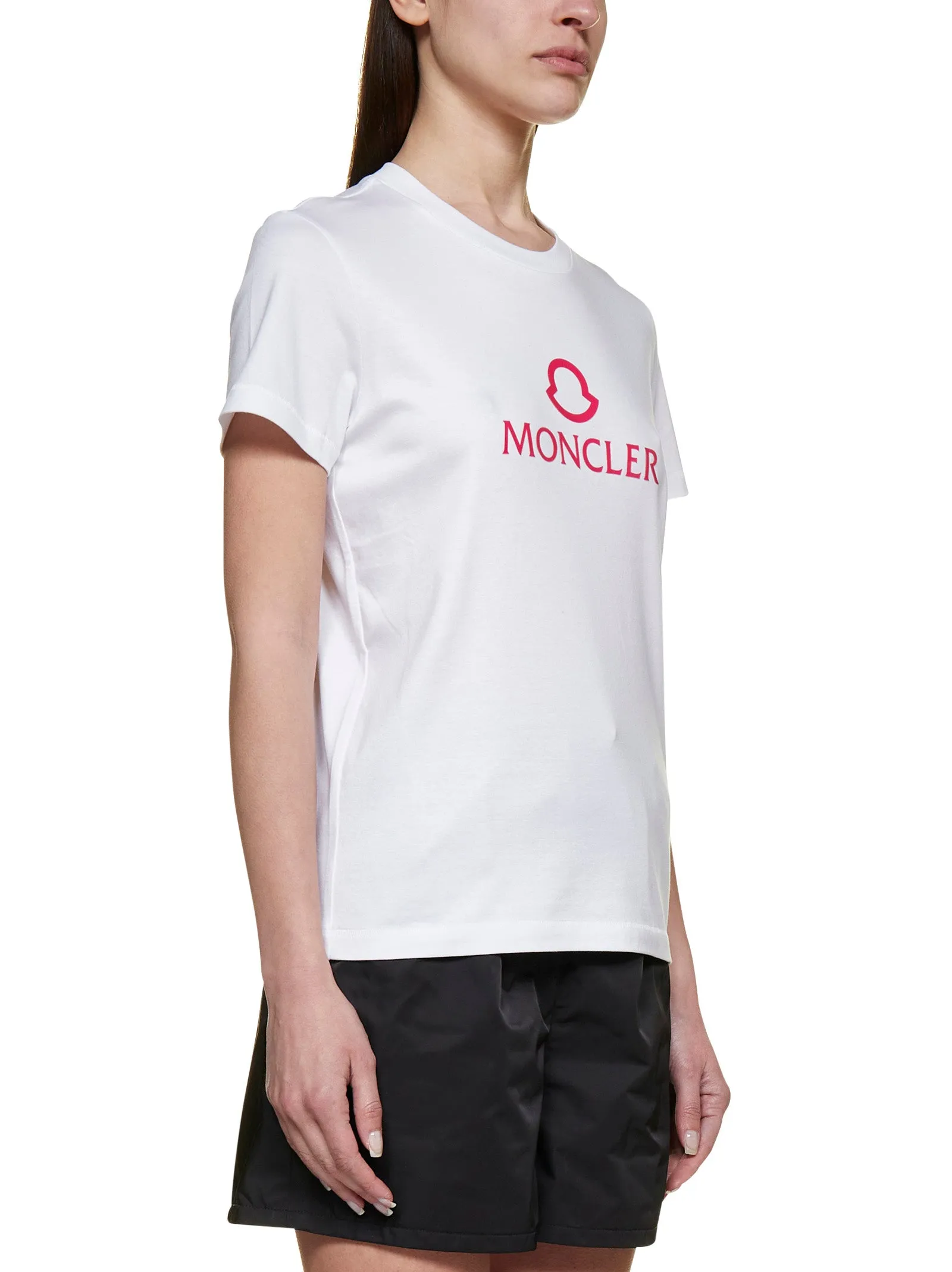 Moncler Crewneck T-Shirt with Logo Print