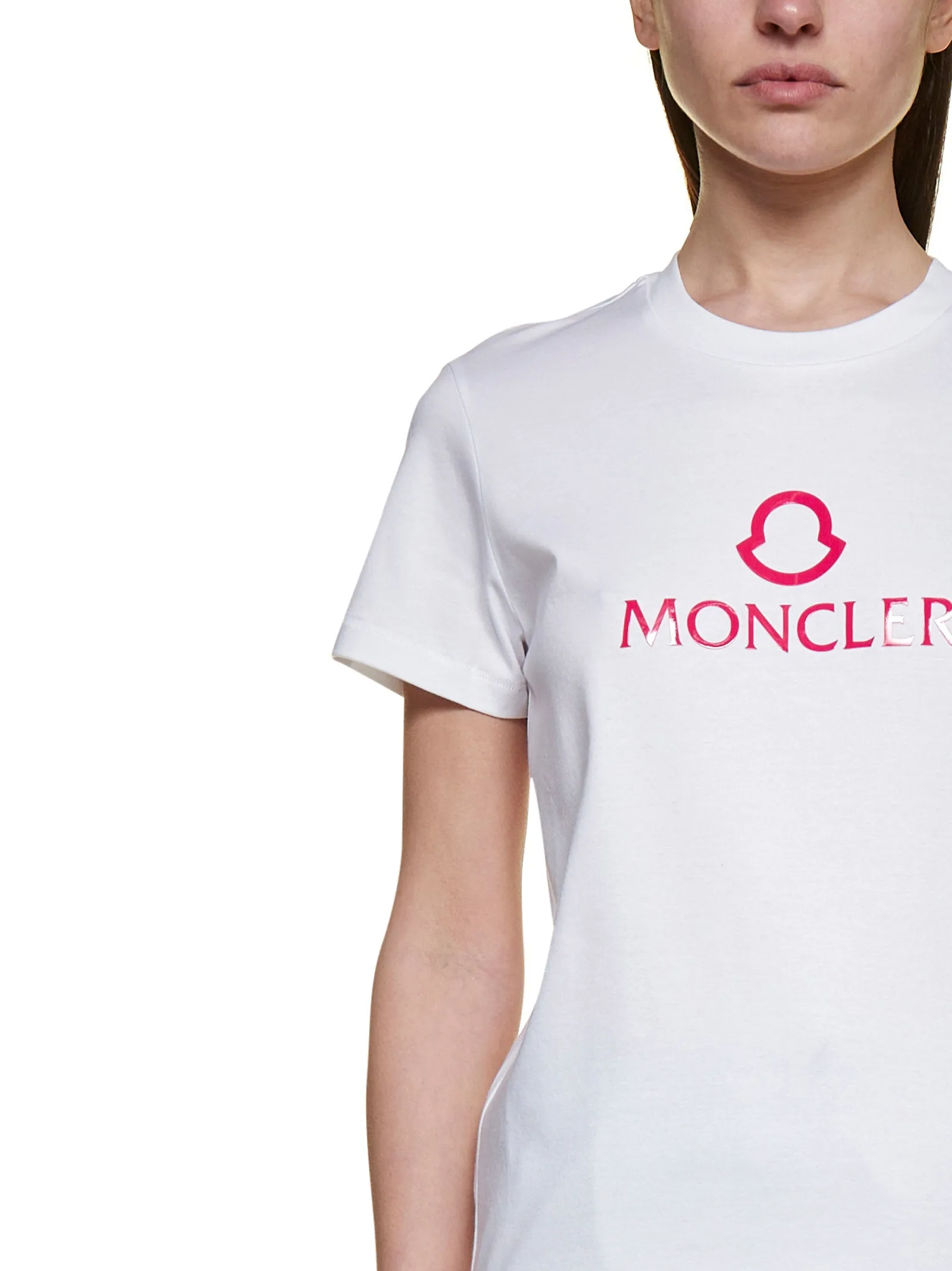 Moncler Crewneck T-Shirt with Logo Print