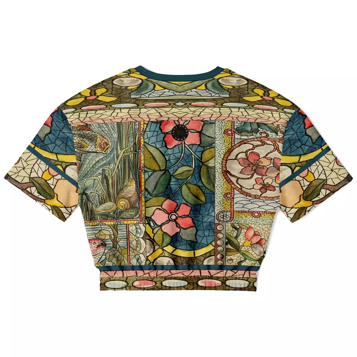 Mosaic Life Short Sleeve Cropped Sweater