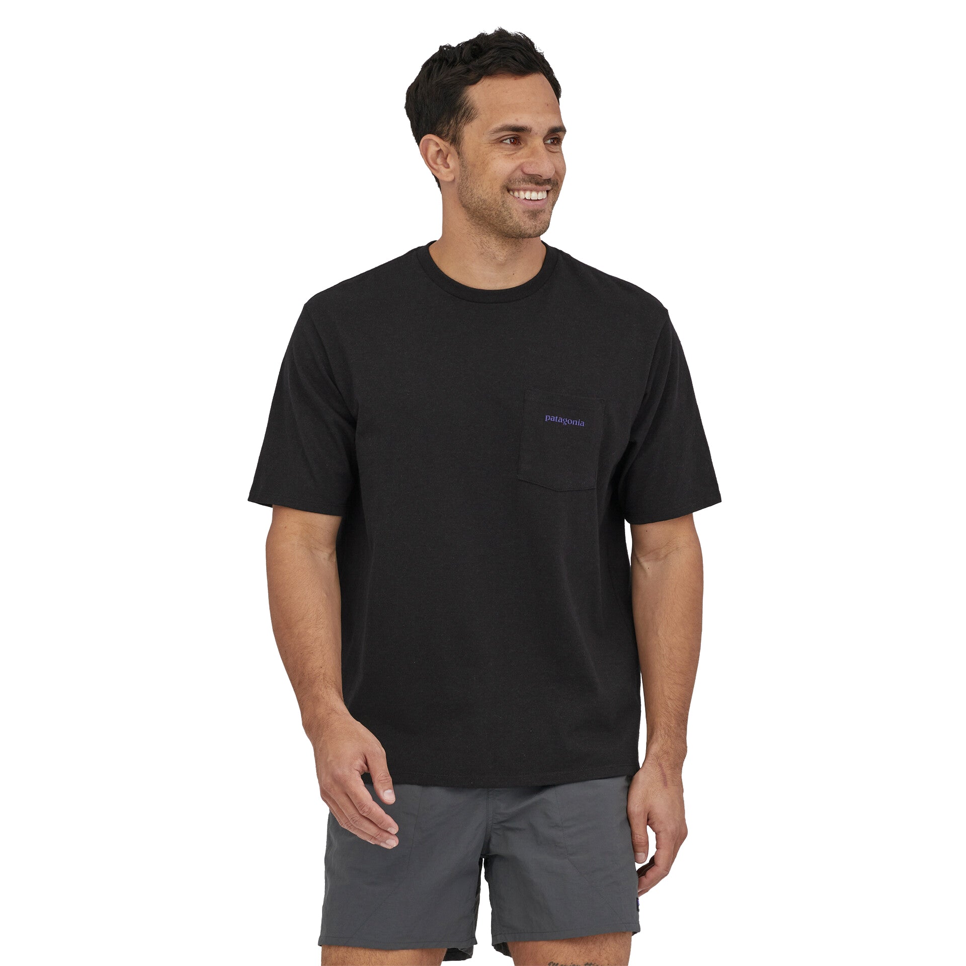 M's Black Ink Logo Pocket Tee Boardshorts