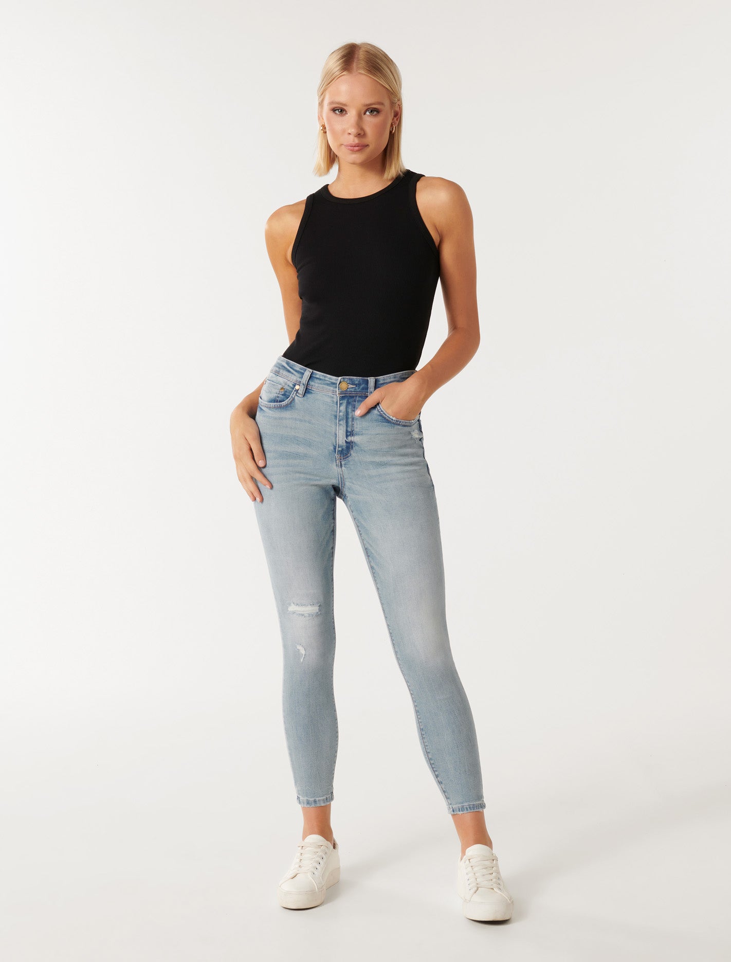 Nala Mid-Rise Ankle Skinny Jeans - Google SEO friendly: slim fit ankle jeans