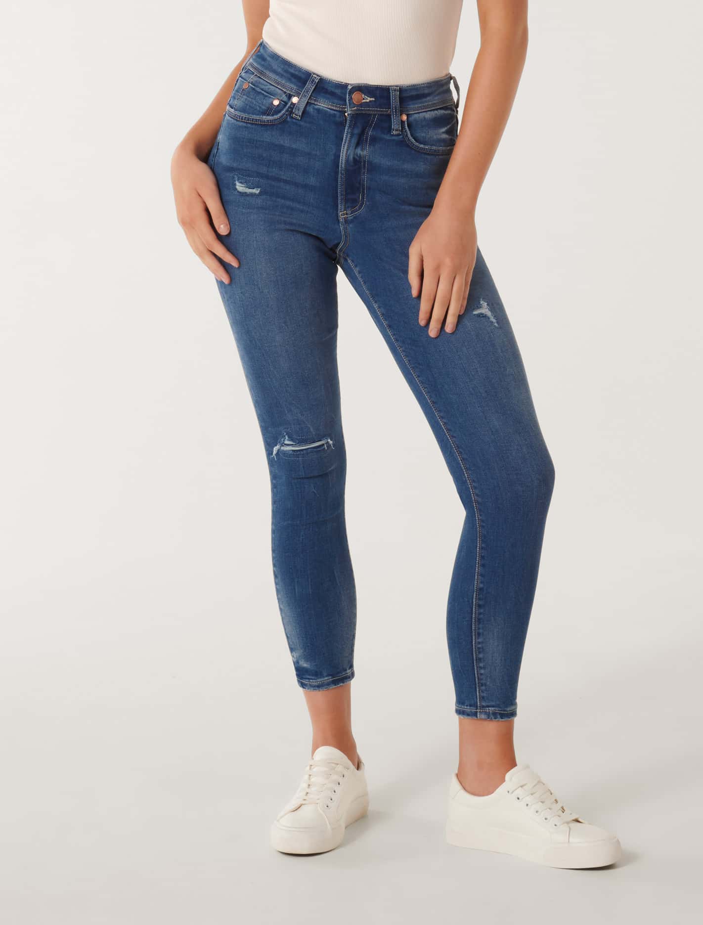 Nala Mid-Rise Skinny Ankle Jeans