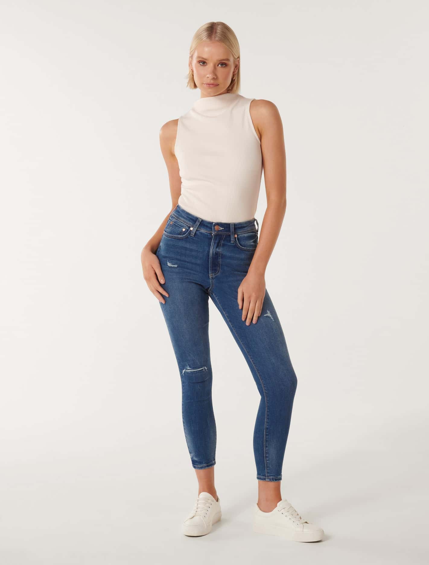 Nala Mid-Rise Skinny Ankle Jeans