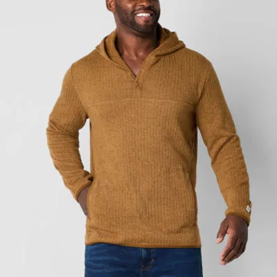 Frye and Co. Men's Big and Tall Hooded Long Sleeve Pullover Sweater - Poly Rib Sweater Fleece