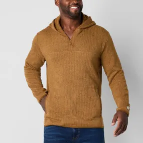 Frye and Co. Men's Big and Tall Hooded Long Sleeve Pullover Sweater - Poly Rib Sweater Fleece