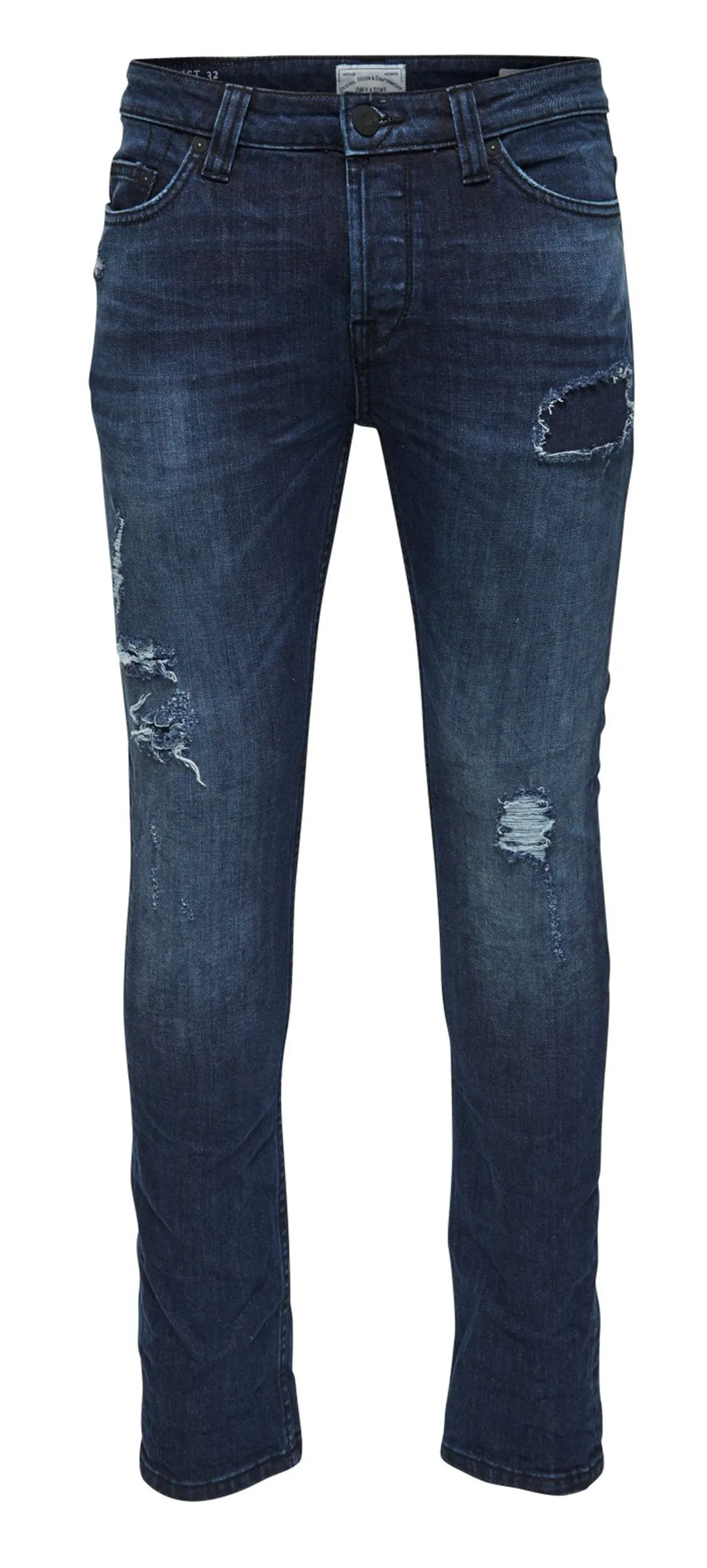 Slim Fit Dark Blue Denim Jeans by Only & Sons Loom 4347