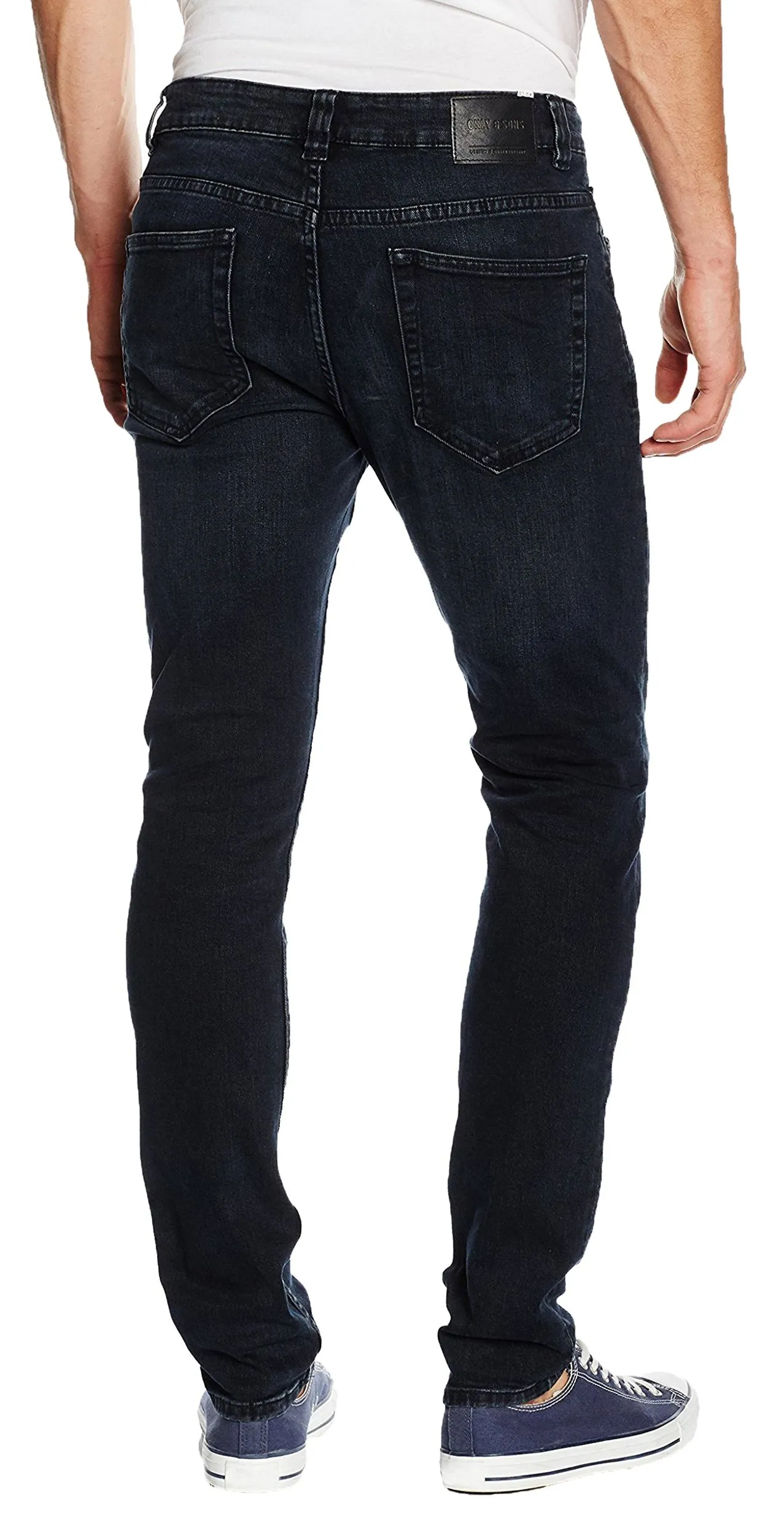 Slim Fit Dark Blue Denim Jeans by Only & Sons Loom 4358