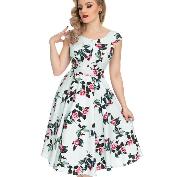 Pale Blue Floral Vintage Dress