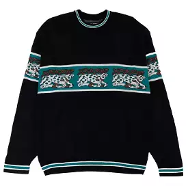 Passport Antler Knit Sweater Black Teal - Buy Now