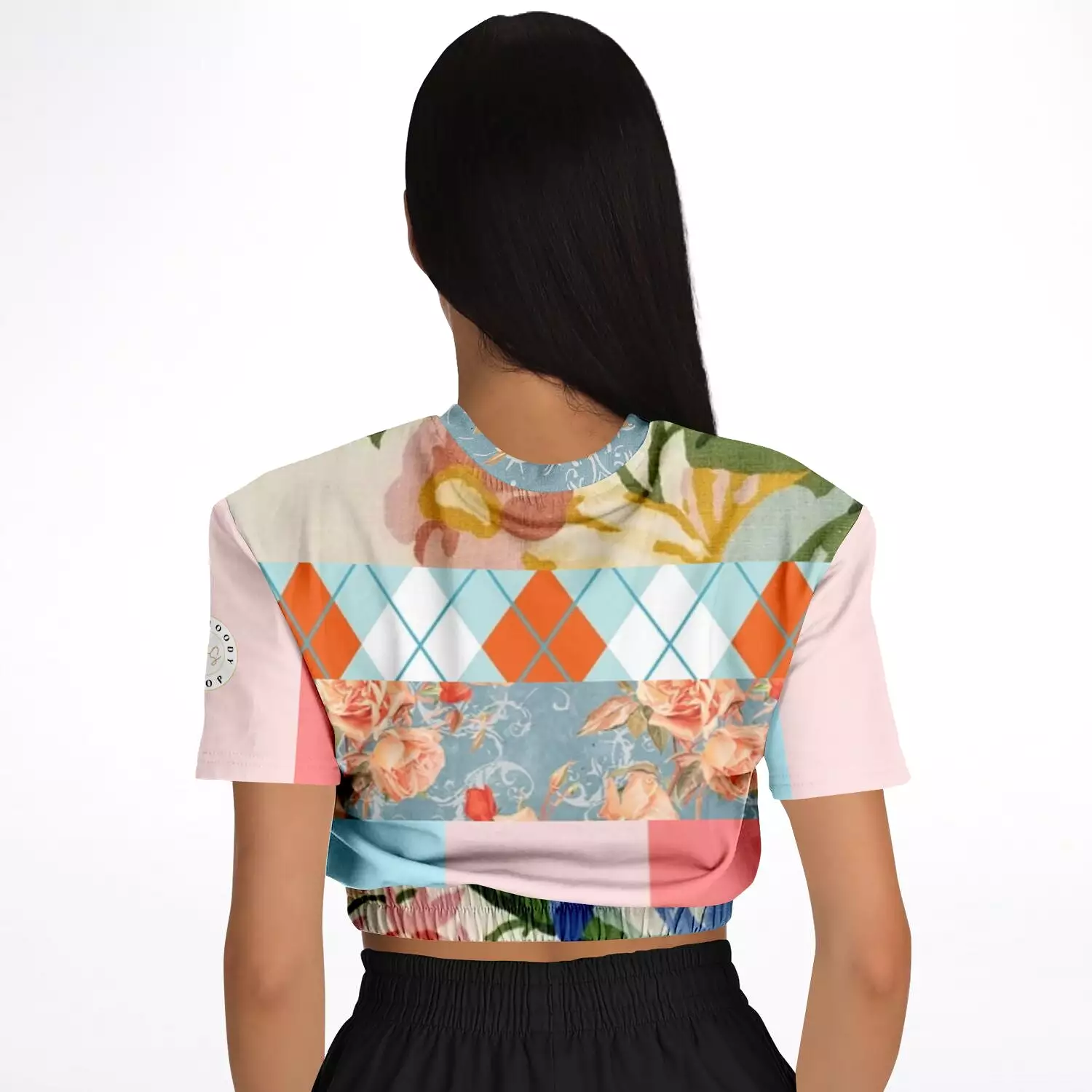 Peach Cream Short Sleeve Crop Eco-Poly Sweater