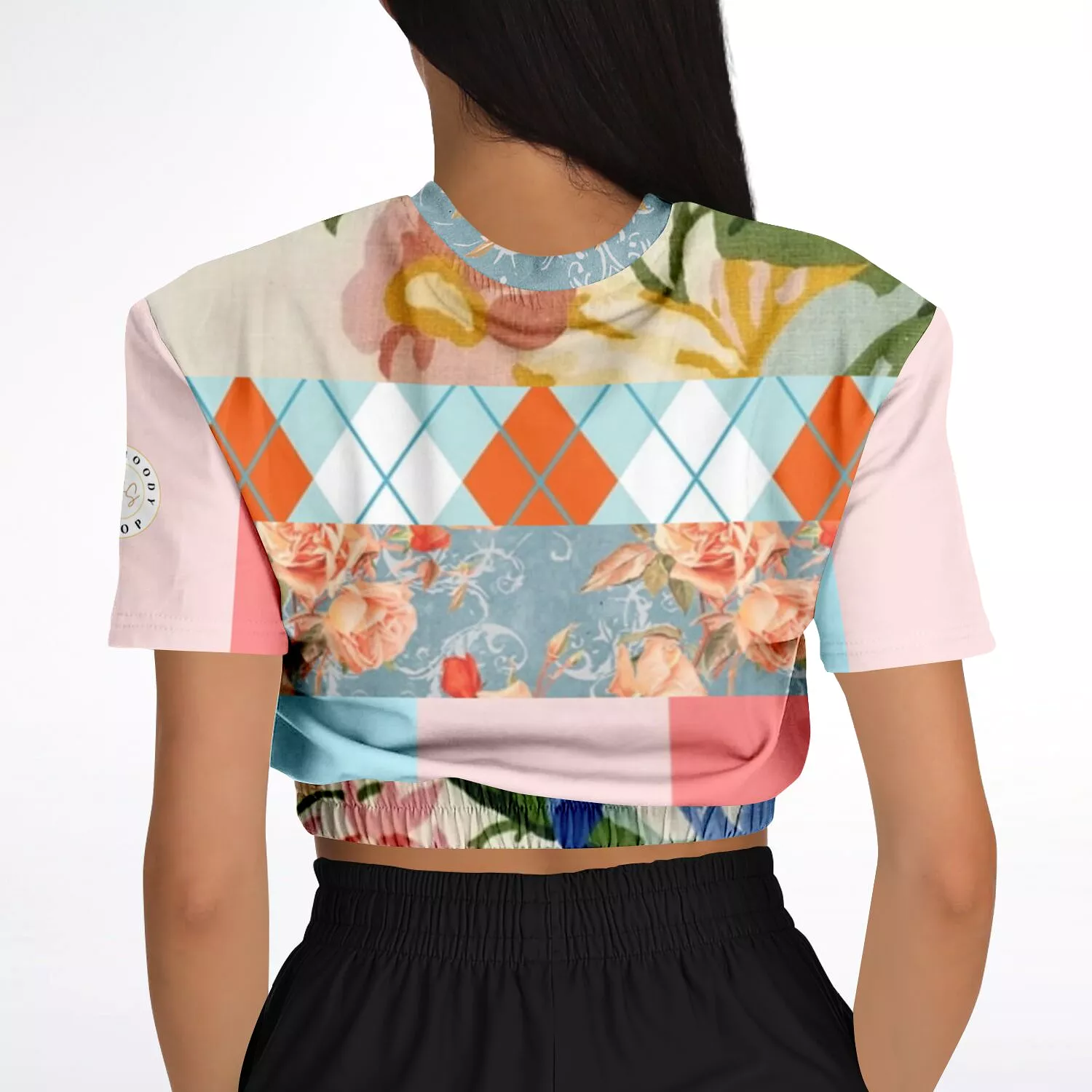 Peach Cream Short Sleeve Crop Eco-Poly Sweater