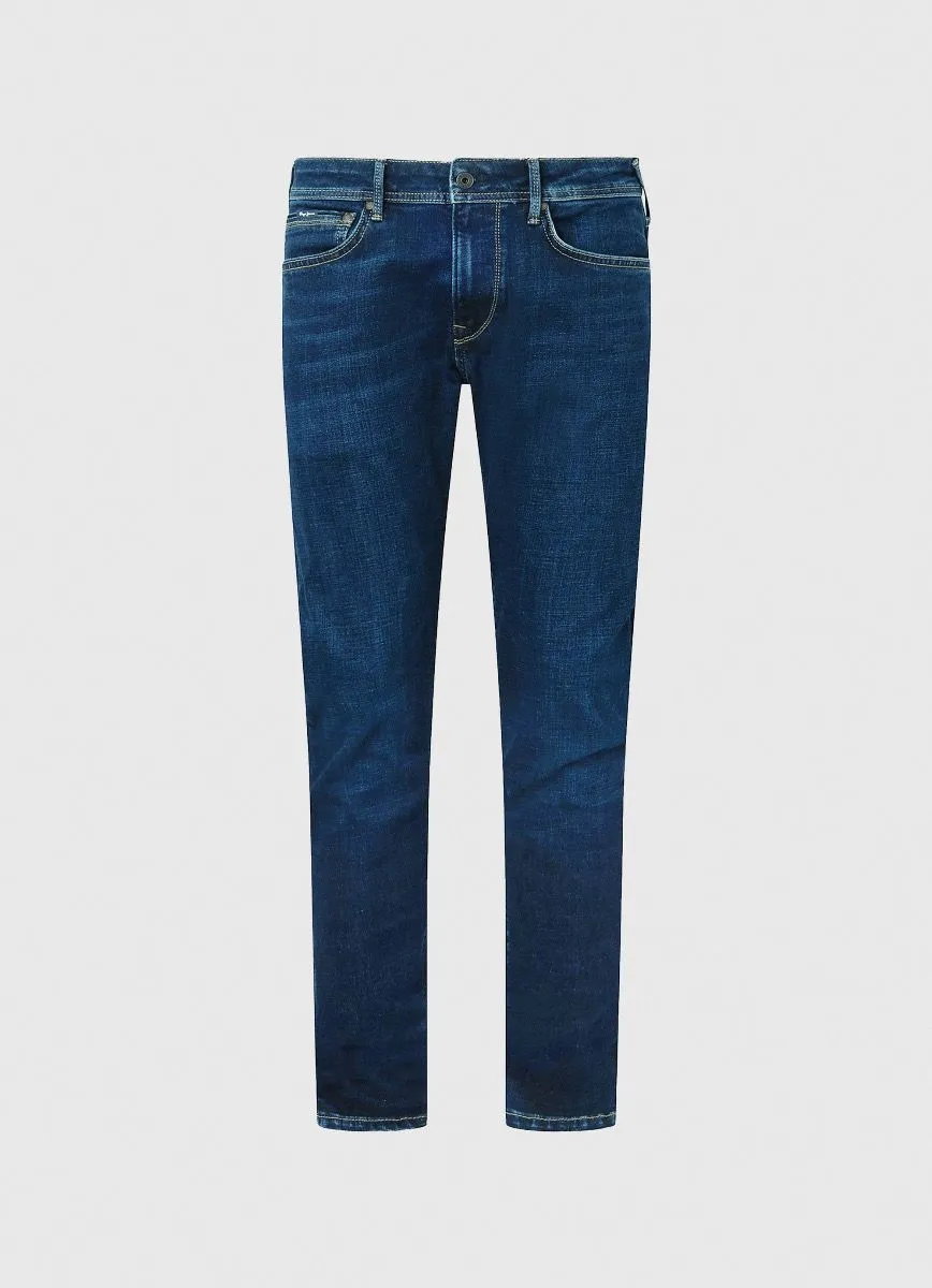 Pepe Jeans Stanley Taper Fit Regular Waist Denim Jeans Blue