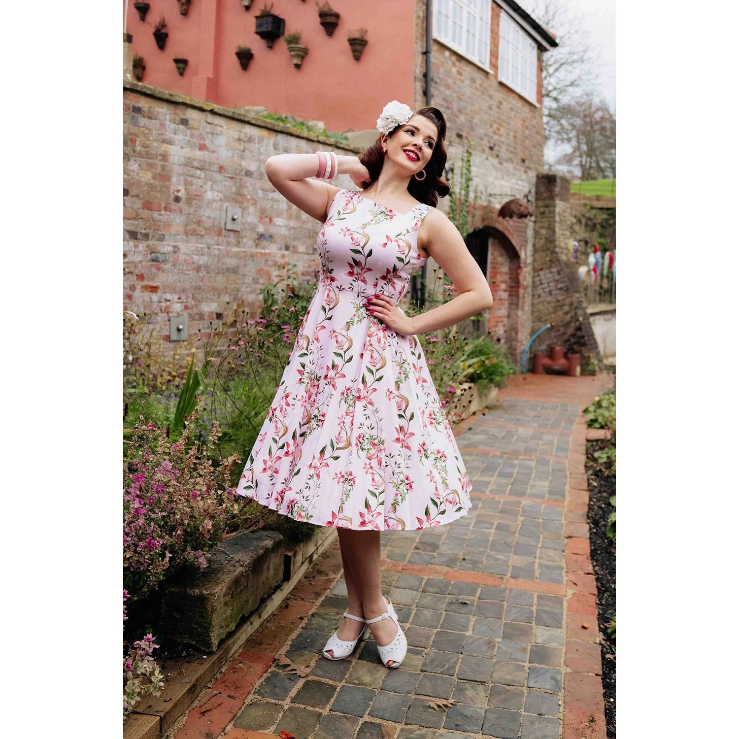 Pink Floral Summer Party Dress