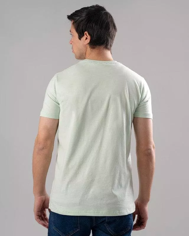 Printed T-Shirt - Mint, Round Neck