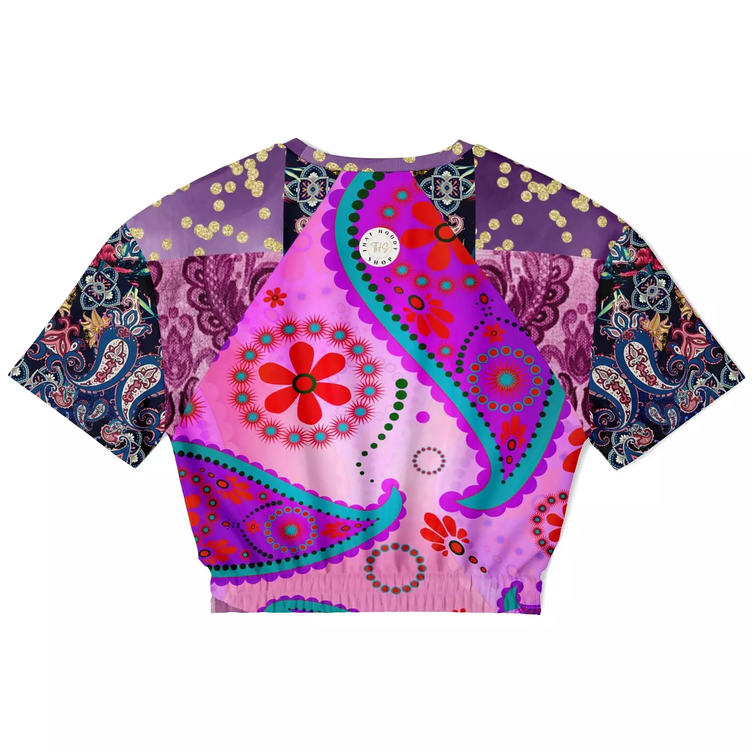 Purple Crop Sweater - Short Sleeve Eco-Poly - Jamboree