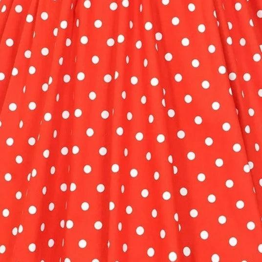 red and white polka dot dress, 50s swing dress, Audrey Hepburn style