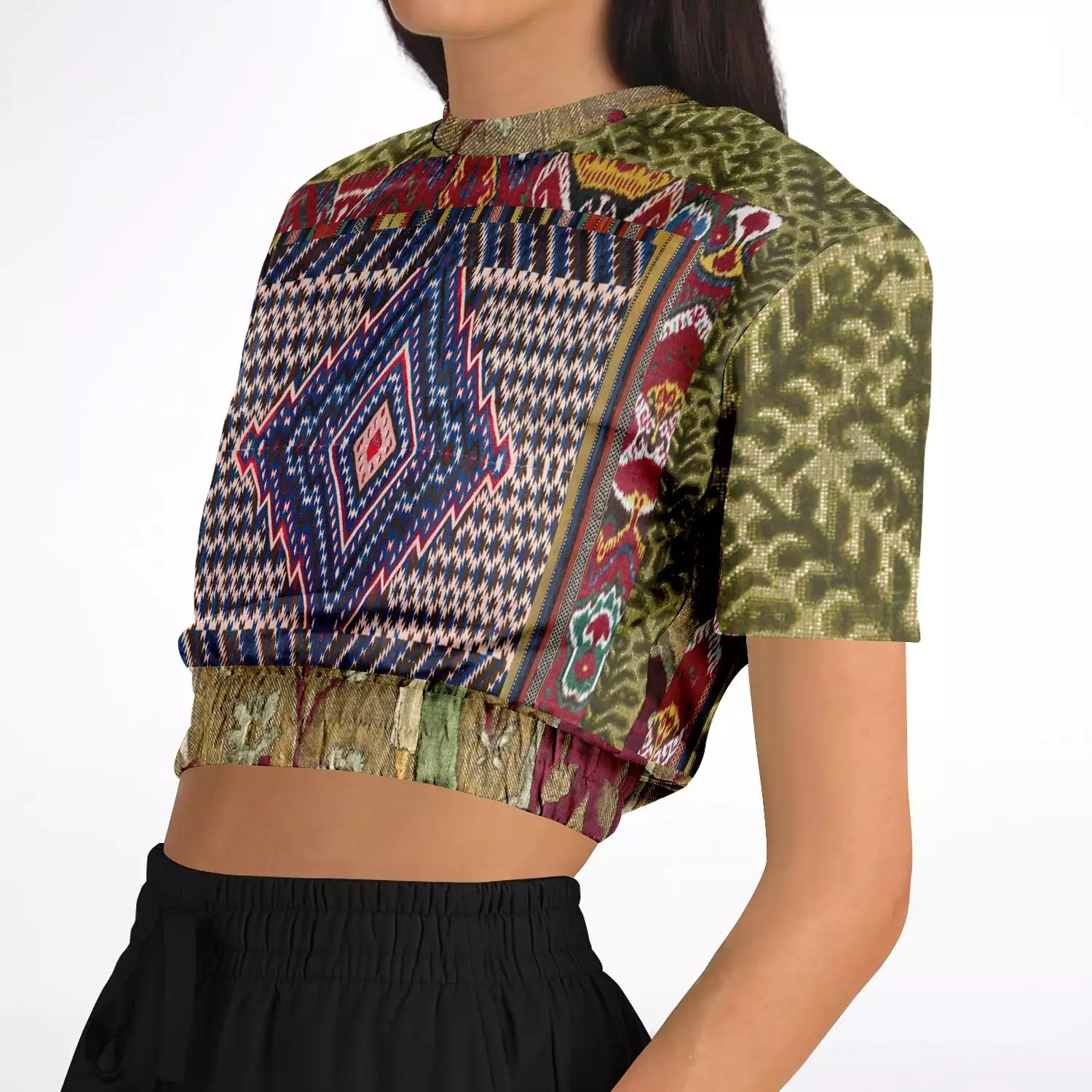 Red Eco-Poly Crop Sweater