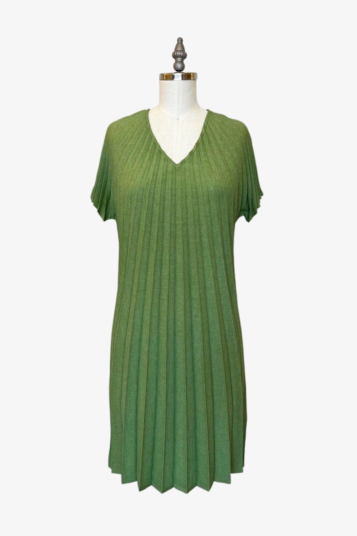 Reversible V-neck Dress | Matcha