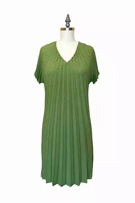 Reversible V-neck Dress | Matcha