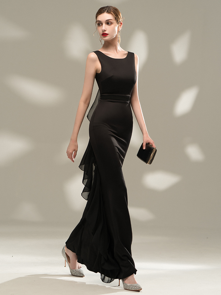 Rhea Black Sleeveless Dress - Buy Online