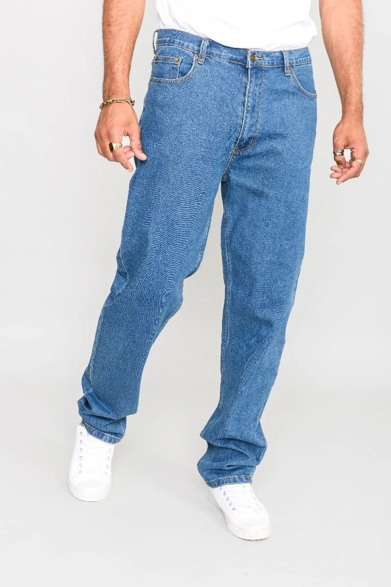 Blue Stonewash Carlos Stretch Denim Jeans by Rockford