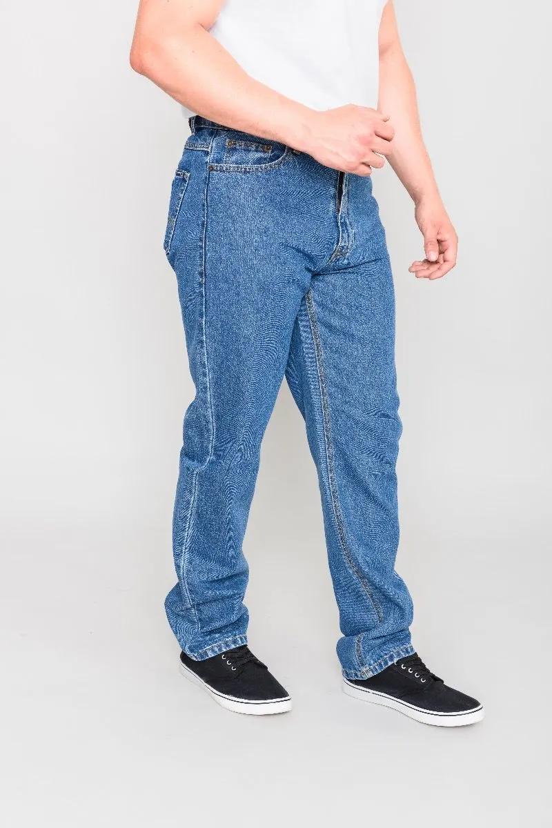 Blue Stonewash Carlos Stretch Denim Jeans by Rockford