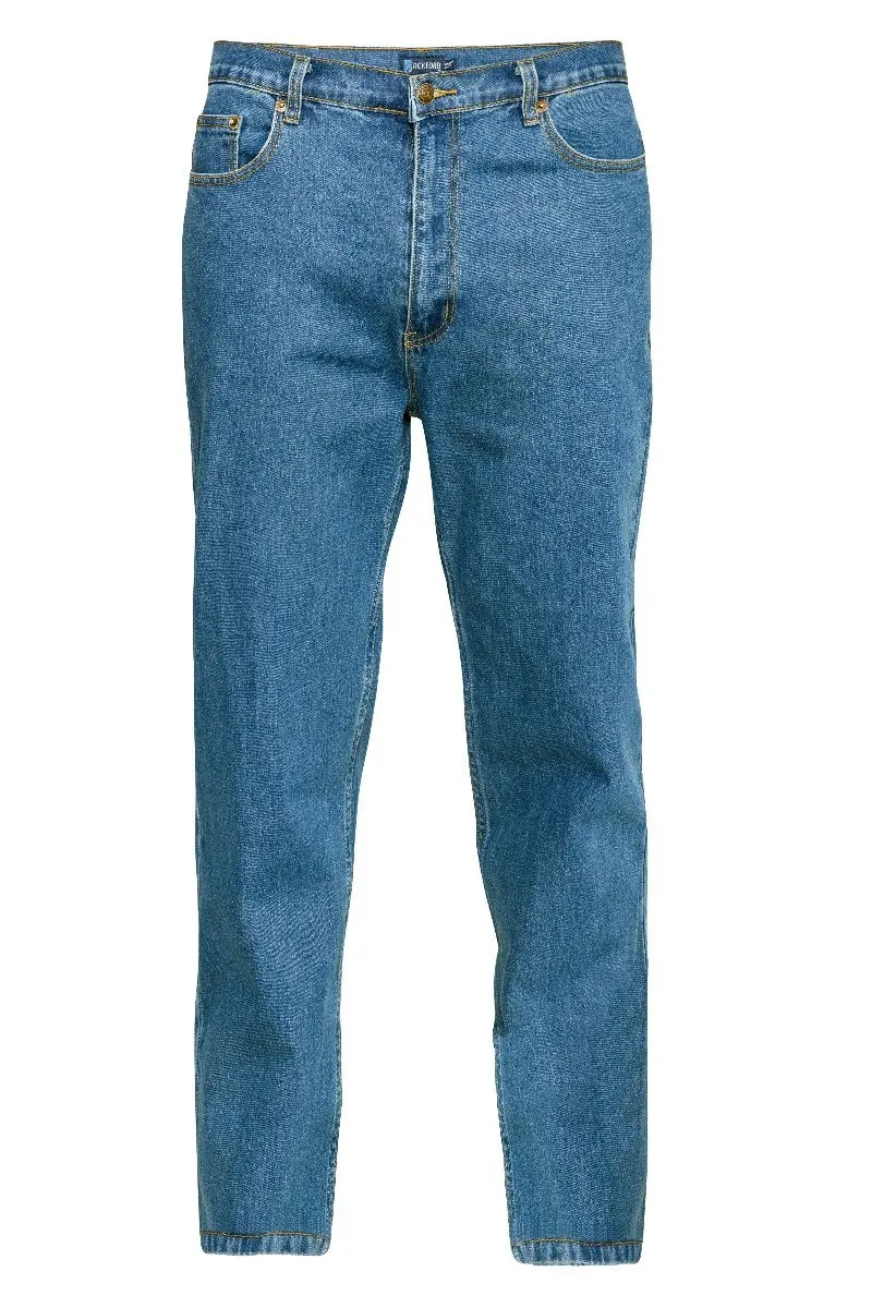 Blue Stonewash Carlos Stretch Denim Jeans by Rockford